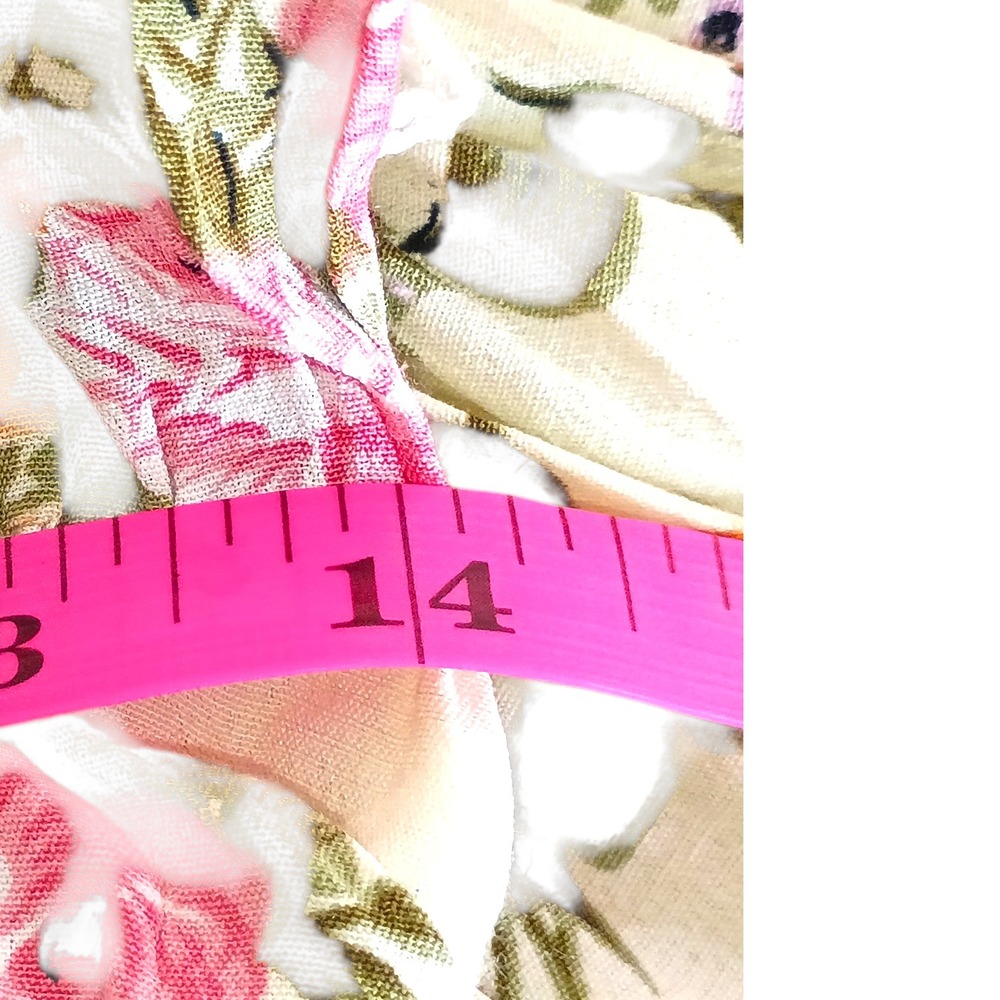 Vintage Ronni Nicole Floral Rayon Midi Dress Short Sleeve Cream Sz 16 NWT 80s - Picture 15 of 15